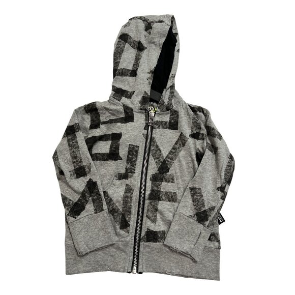 Nununu Masking Tape Light Zip Up Hoodie in Heather Grey - Picture 1 of 5